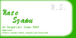 mate szapu business card